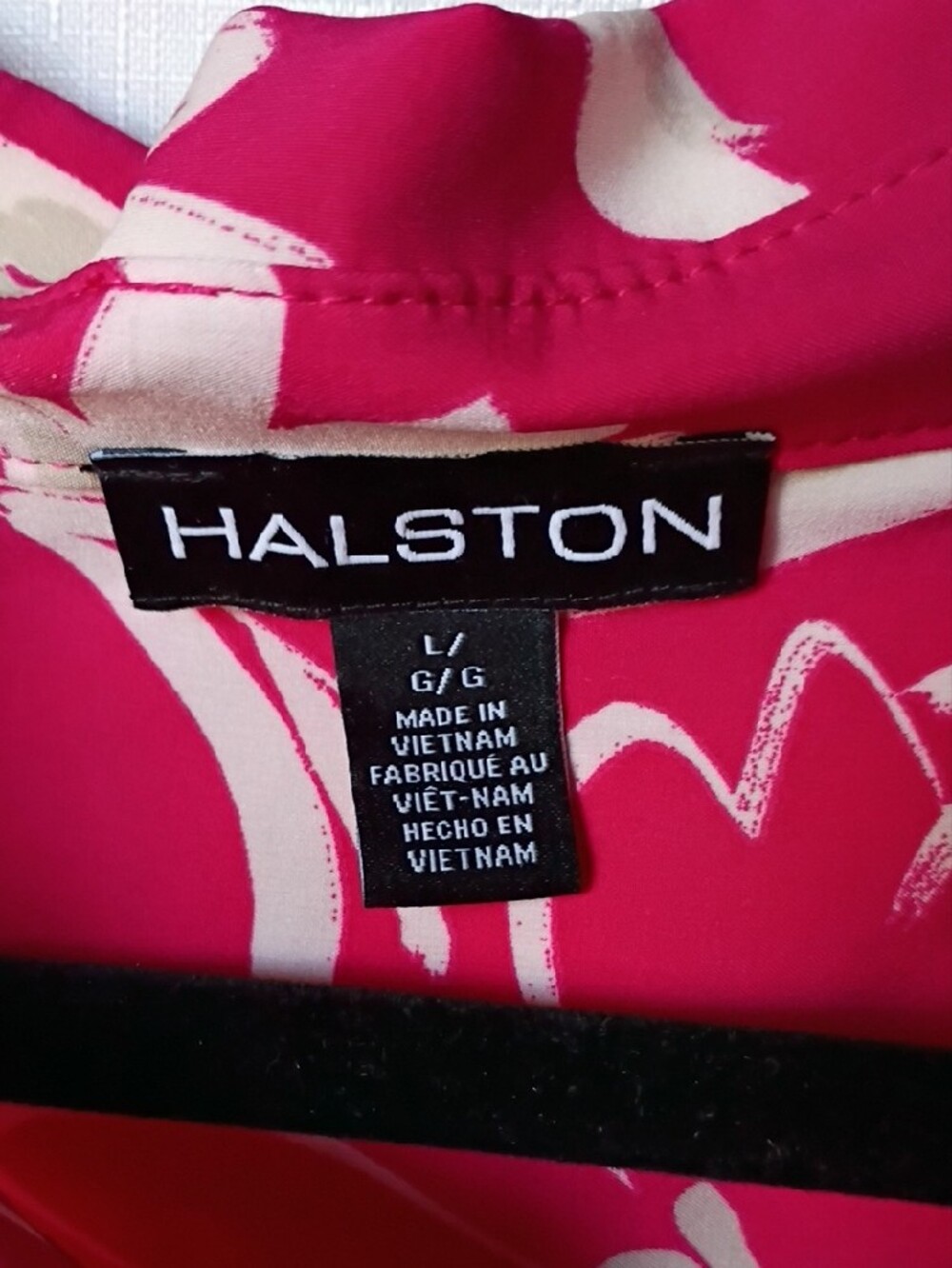Halston  Women's  Floral Fuschia Shirt Dress  With Pockets Size L - Picture 6 of 10